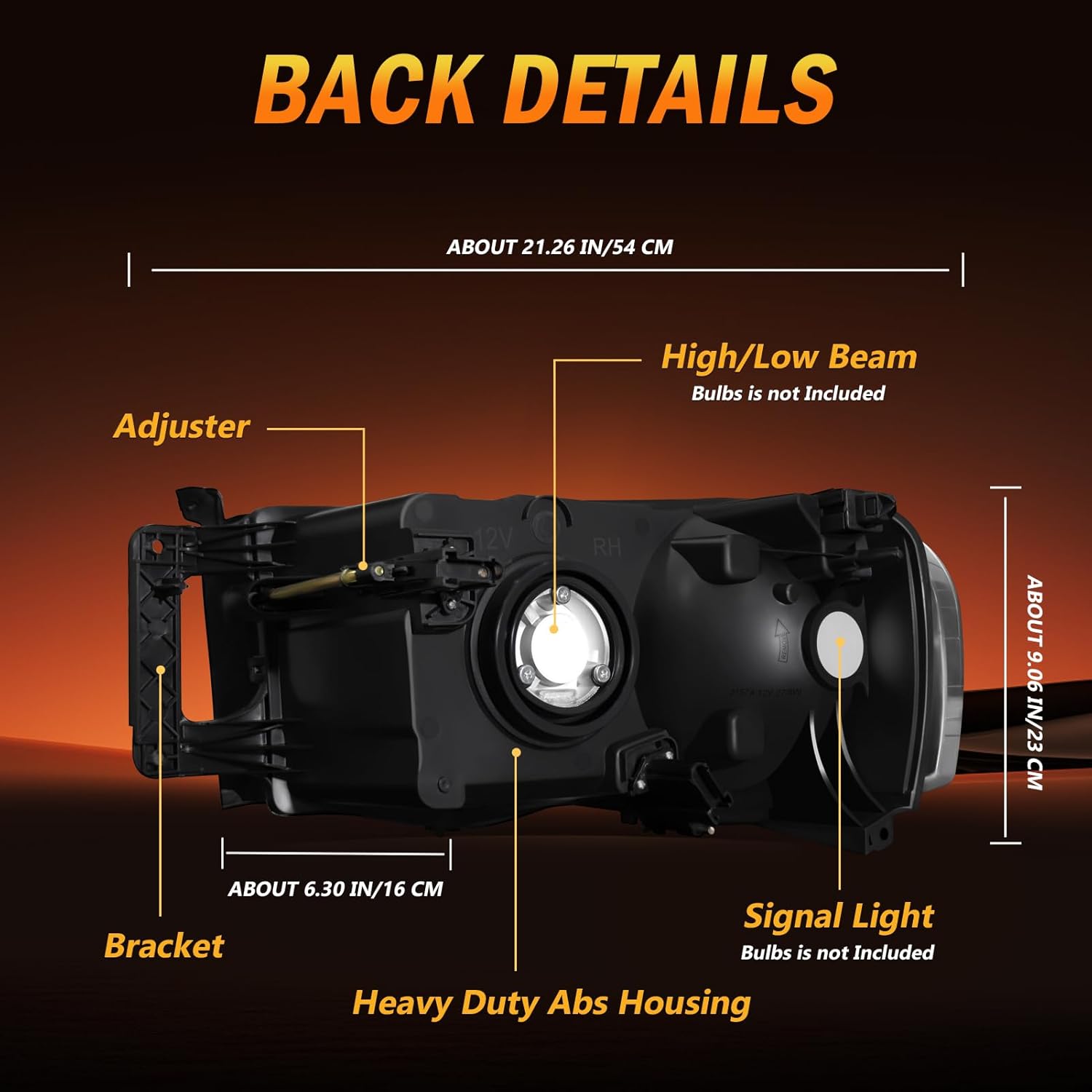 OKSIWA Headlights Assembly for 2002–2005 Dodge Ram 1500 2500 3500, OEM Style Replacement Headlamp Housing, Factory Fit,Plug & Play, No Bulbs Included,Clear Trim